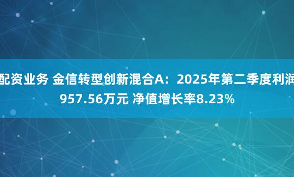 配资业务 金信转型创新混合A：2025年第二季度利润957.56万元 净值增长率8.23%